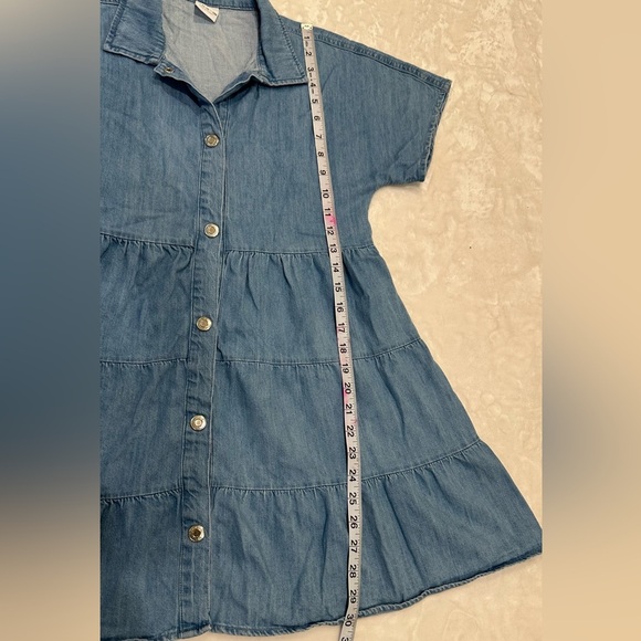 Zara Blue Tiered Buttoned Sundress - Picture 3 of 10